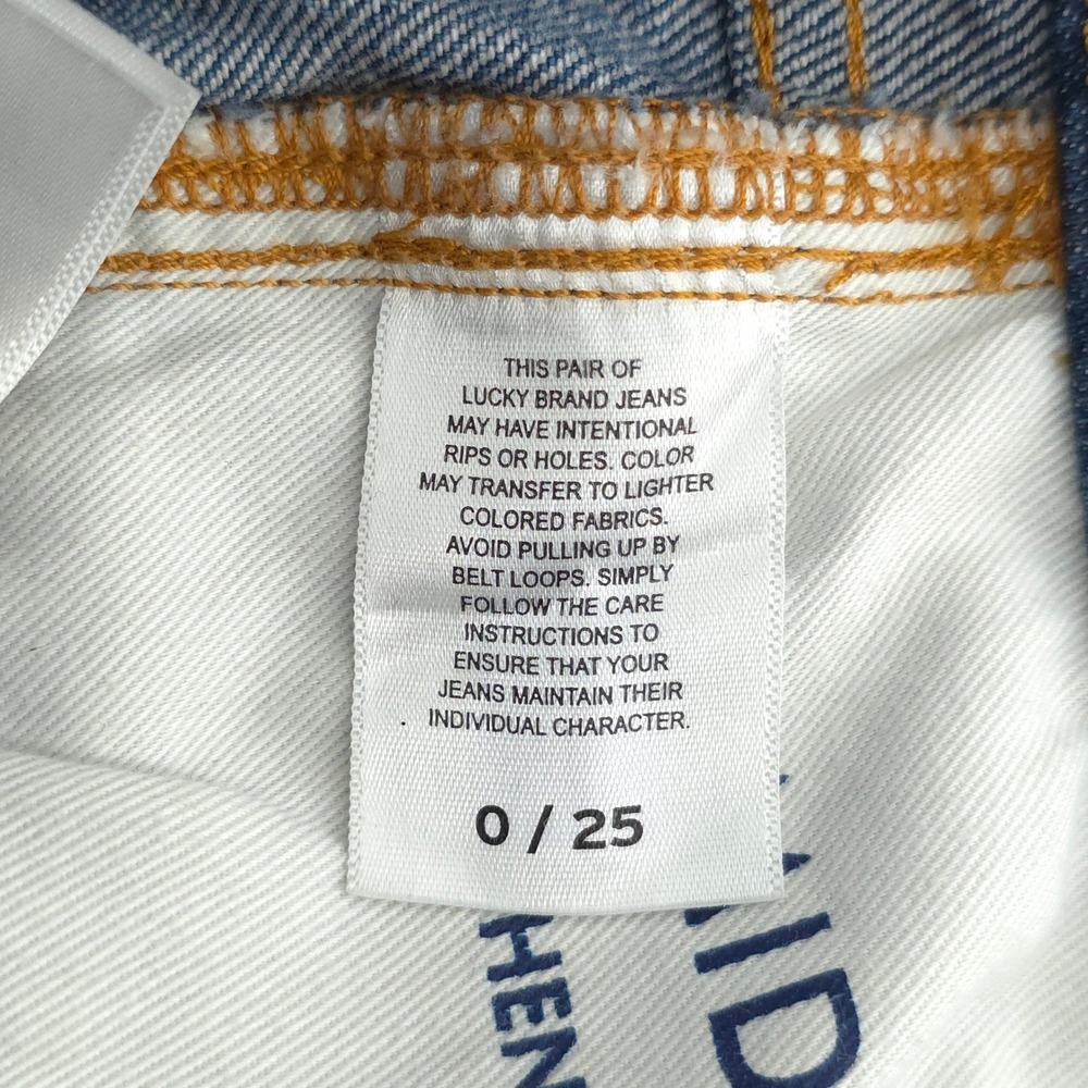 Lucky Brand Authentic Straight Women Jeans 0/25 Blue Side Stripe Denim - Picture 7 of 13
